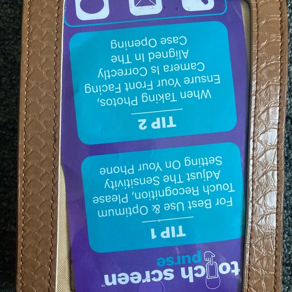 NWOT touchscreen purse with adjustable, removable strap, brown faux leather - Picture 5 of 11